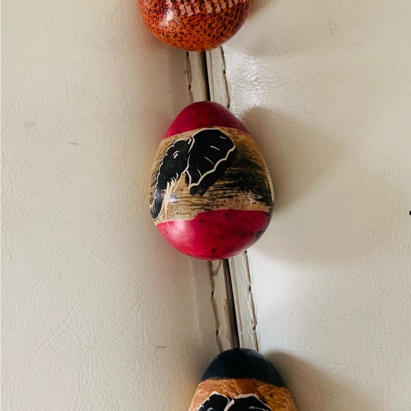 Hand Carved Animal Print Decorative Bowl With Sandstone Eggs Kenya - Picture 6 of 9